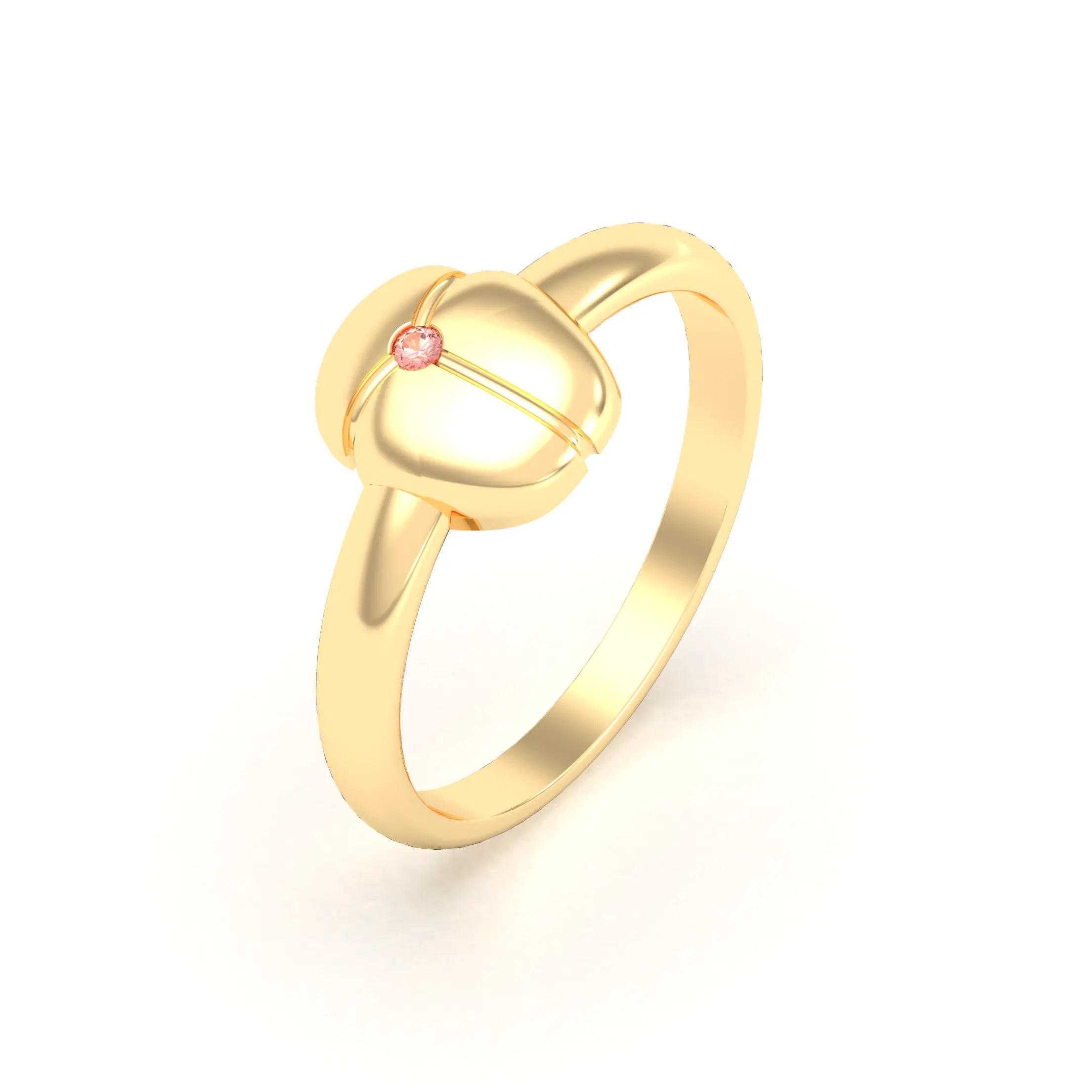 Bague Scarabée or jaune 18 carats sertie d'une pierre précieuse au choix