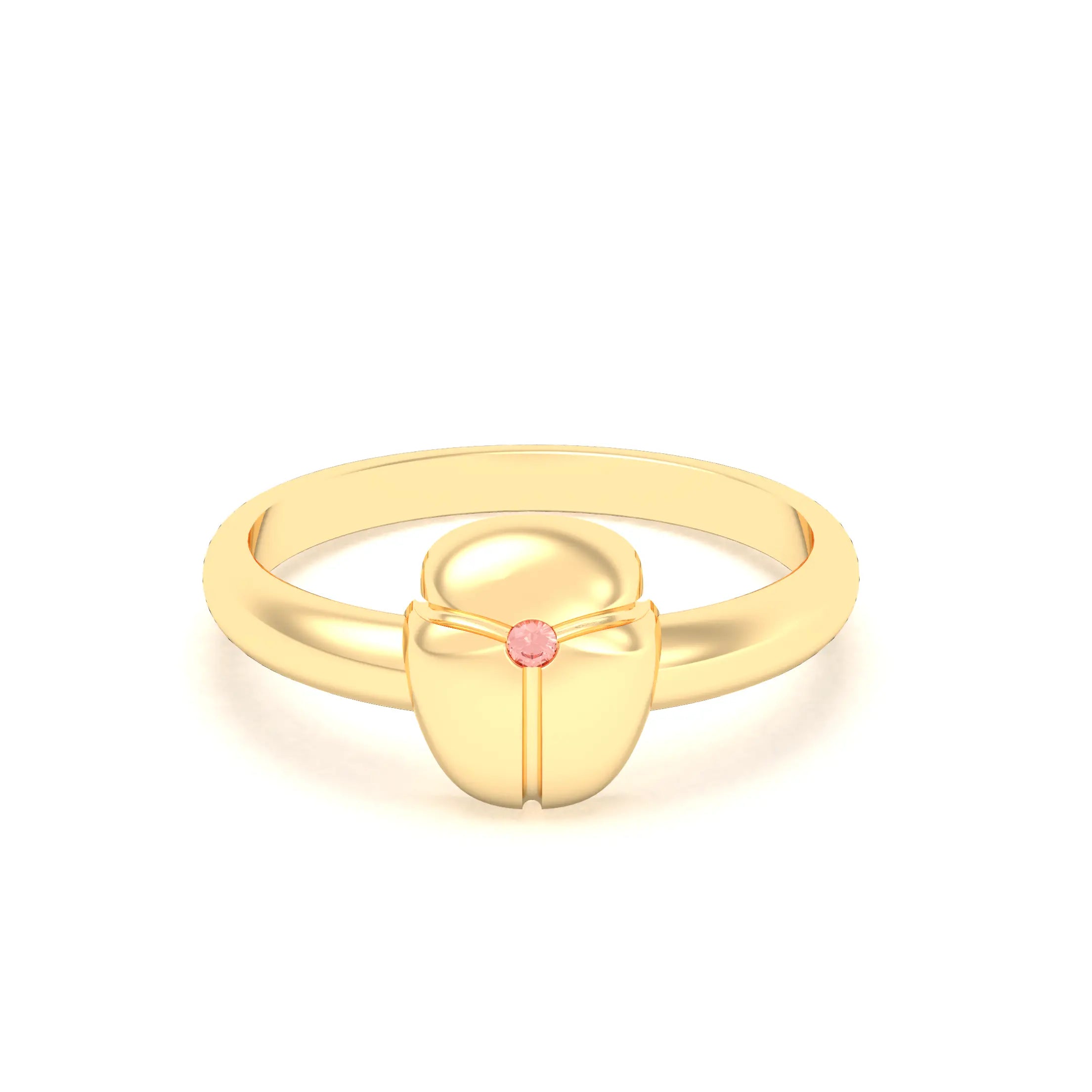 Bague Scarabée or jaune 18 carats sertie d'une pierre précieuse au choix
