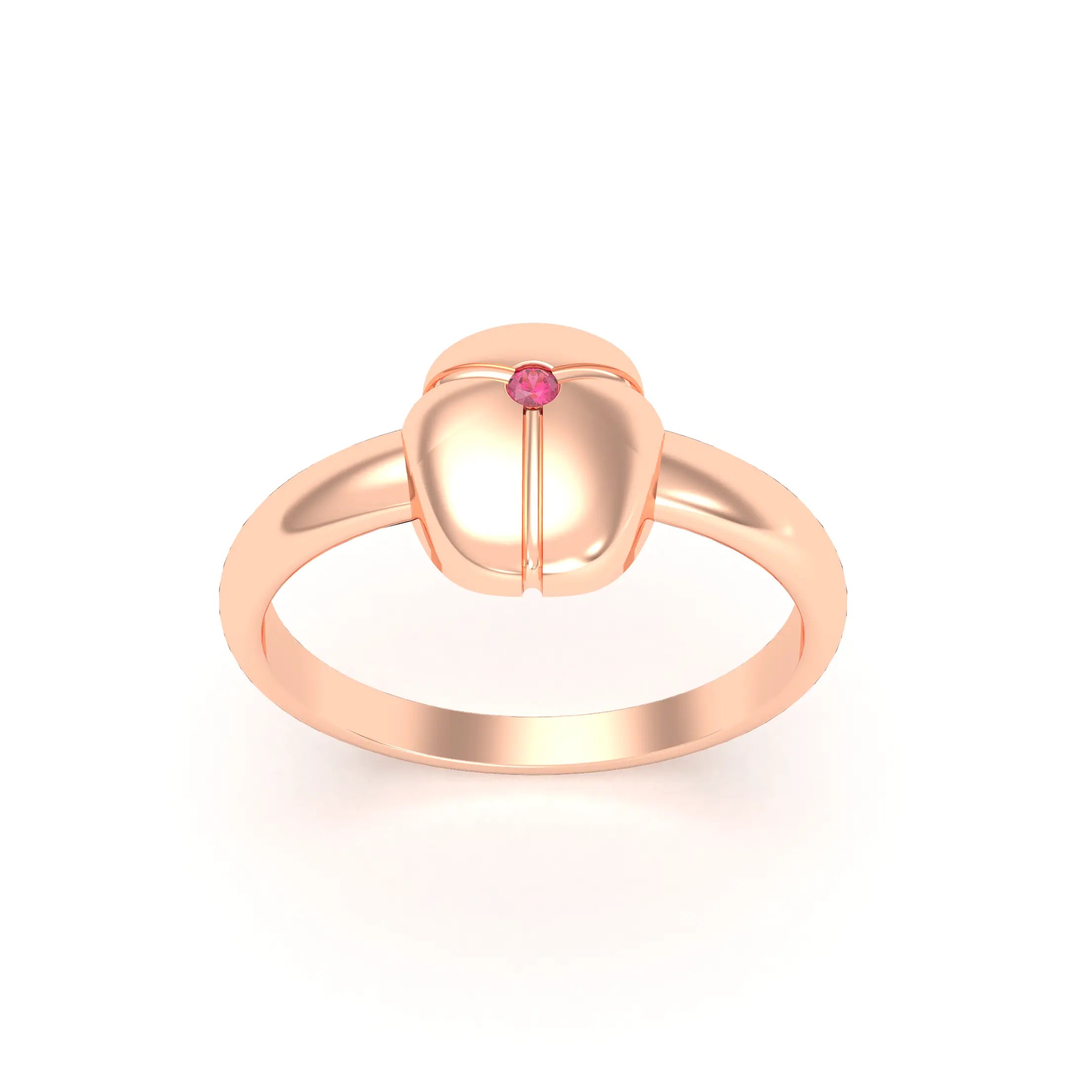Bague Scarabée or rose 18 carats sertie d'une pierre précieuse au choix