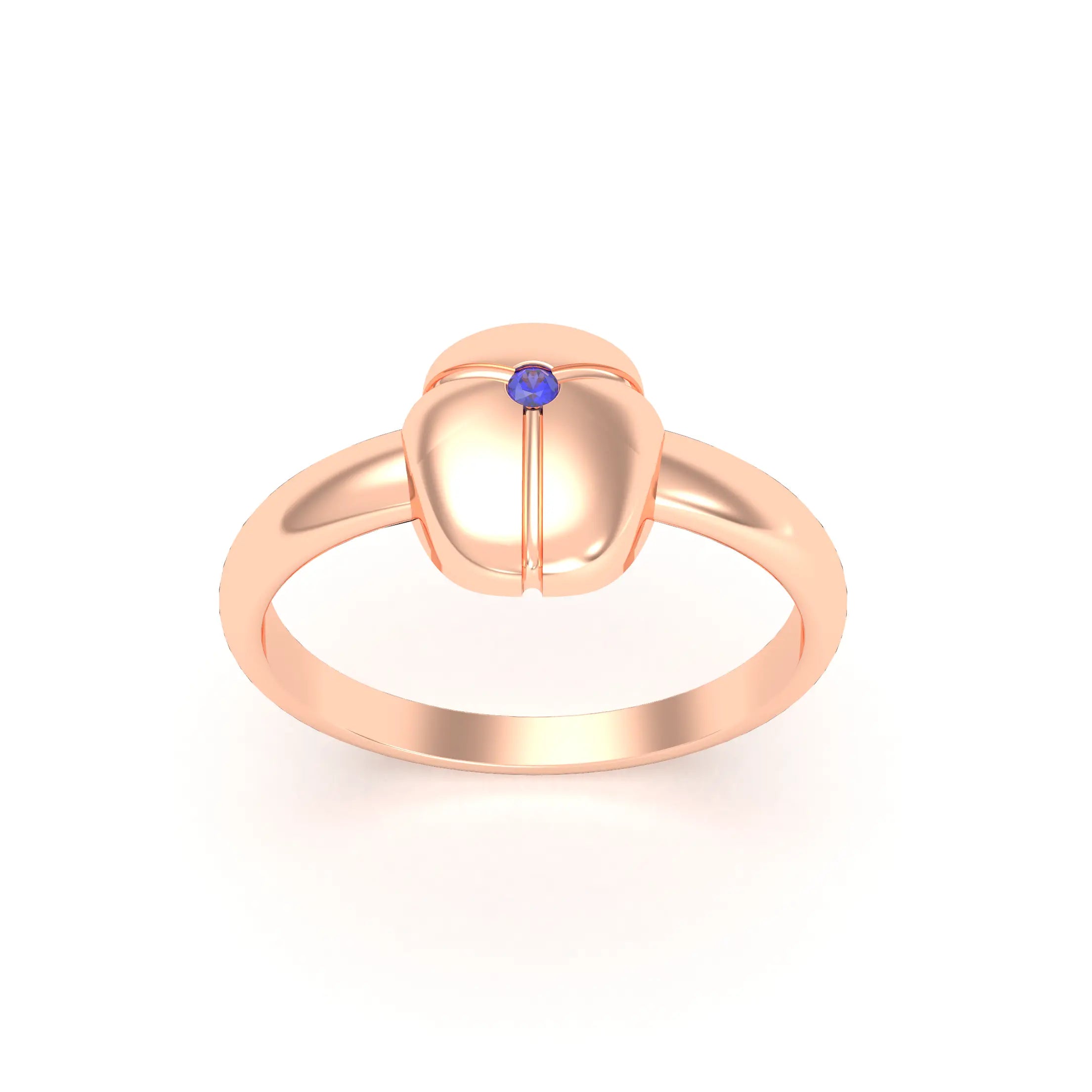Bague Scarabée or rose 18 carats sertie d'une pierre précieuse au choix