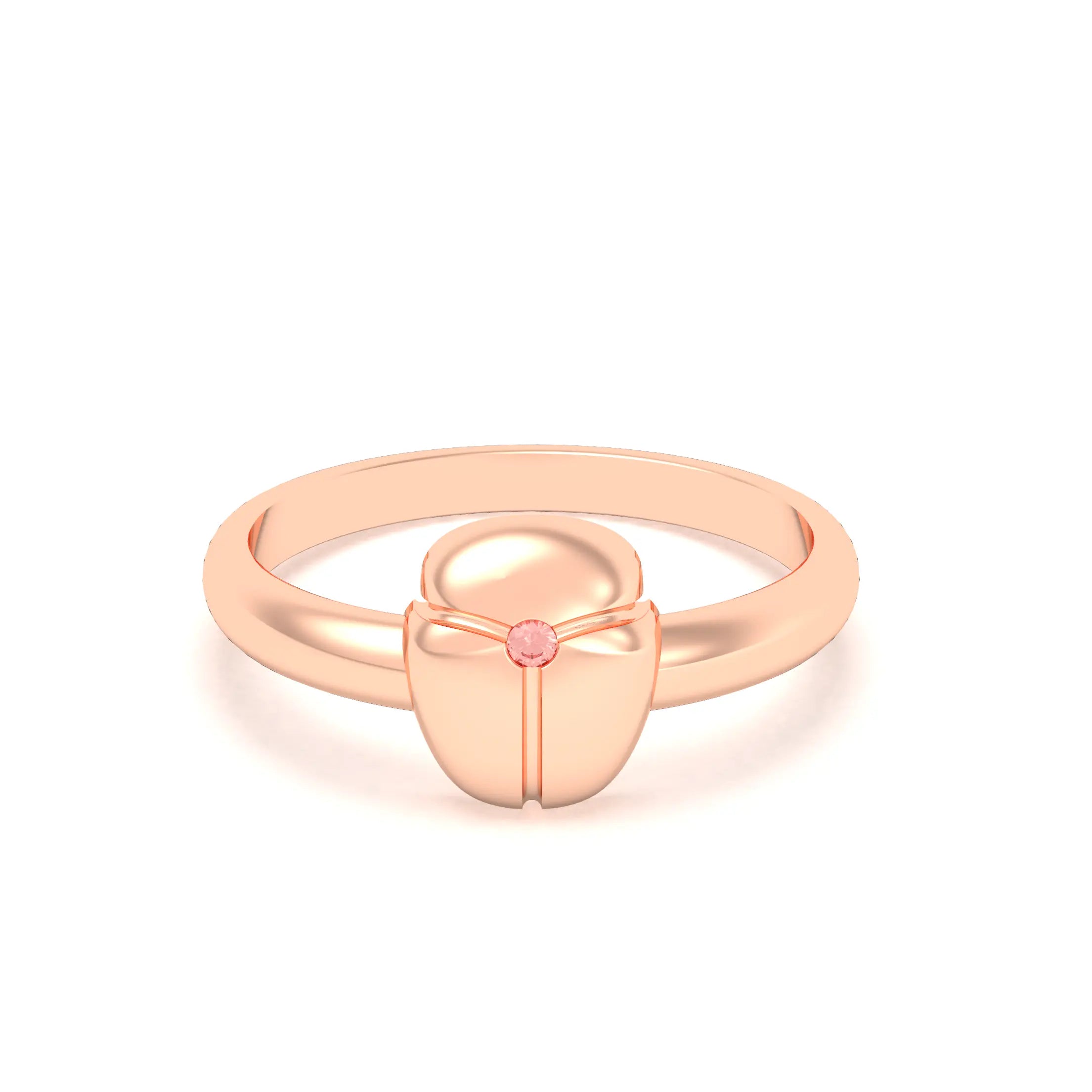 Bague Scarabée or rose 18 carats sertie d'une pierre précieuse au choix