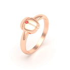 Bague Scarabée or rose 18 carats sertie d'une pierre précieuse au choix