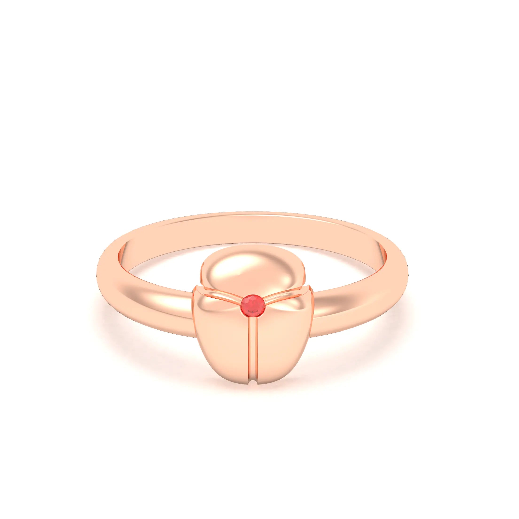 Bague Scarabée or rose 18 carats sertie d'une pierre précieuse au choix