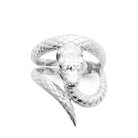 Bague serpent enroulé ciselé en argent 925 rhodié