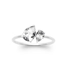 Bague solitaire gros zircon rond griffé en argent 925