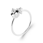 Bague solitaire gros zircon rond griffé en argent 925