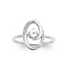 Bague spirale pavée autour d’un zircon en argent 925