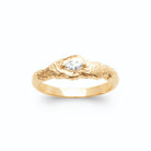 Bague texture écorce zircon navette en plaqué or