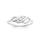 Bague torsade de flammes et zircons en argent 925