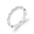 Bague tour complet de zircons carrés et ronds en argent 925