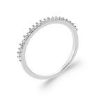 Bague très fine demi-tour pavé de zircons en argent 925