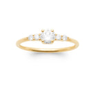 Bague très fine trio de zircons en plaqué or