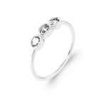Bague trio de zircons sertis clos en argent 925