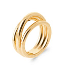 Bague triple jonc poli aux anneaux réunis en plaqué or
