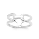 Bague trois anneaux dont deux pavés en argent 925