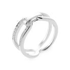 Bague trois anneaux dont deux pavés en argent 925