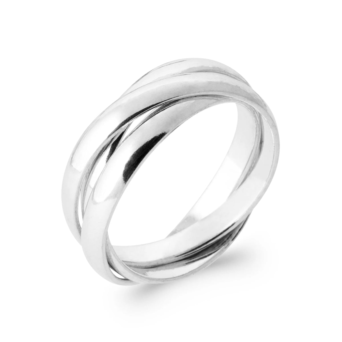 Bague trois anneaux entrelacés en argent 925