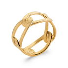 Bague trois anneaux fins reliés par des boucles nouées en plaqué or