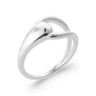 Bague vague croisée lisse en argent 925 rhodié