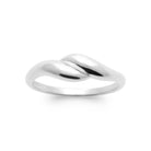 Bague vague enveloppante polie en argent 925 rhodié
