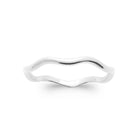 Bague vague fine en argent 925 rhodié