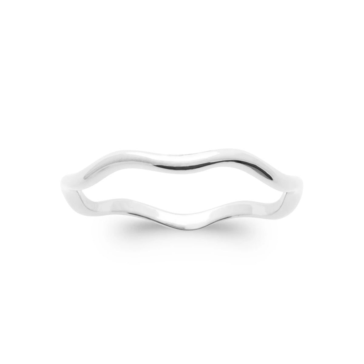 Bague vague fine en argent 925 rhodié