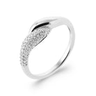 Bague vague pavée enveloppante en argent 925