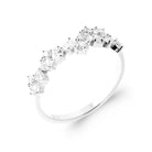 Bague vague de zircons en cascade en argent 925