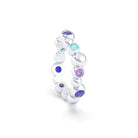 Bague Volga or blanc 18 carats avec pierres précieuses et fines personnalisables