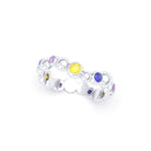 Bague Volga or blanc 18 carats avec pierres précieuses et fines personnalisables Saphirs jaunes - Saphirs violets - Saphirs bleus