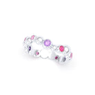 Bague Volga or blanc 18 carats avec pierres précieuses et fines personnalisables Rubis - Saphirs violets - Saphirs roses