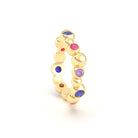 Bague Volga or jaune 18 carats avec pierres précieuses et fines personnalisables
