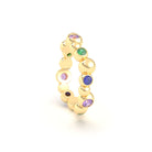 Bague Volga or jaune 18 carats avec pierres précieuses et fines personnalisables