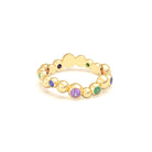 Bague Volga or jaune 18 carats avec pierres précieuses et fines personnalisables