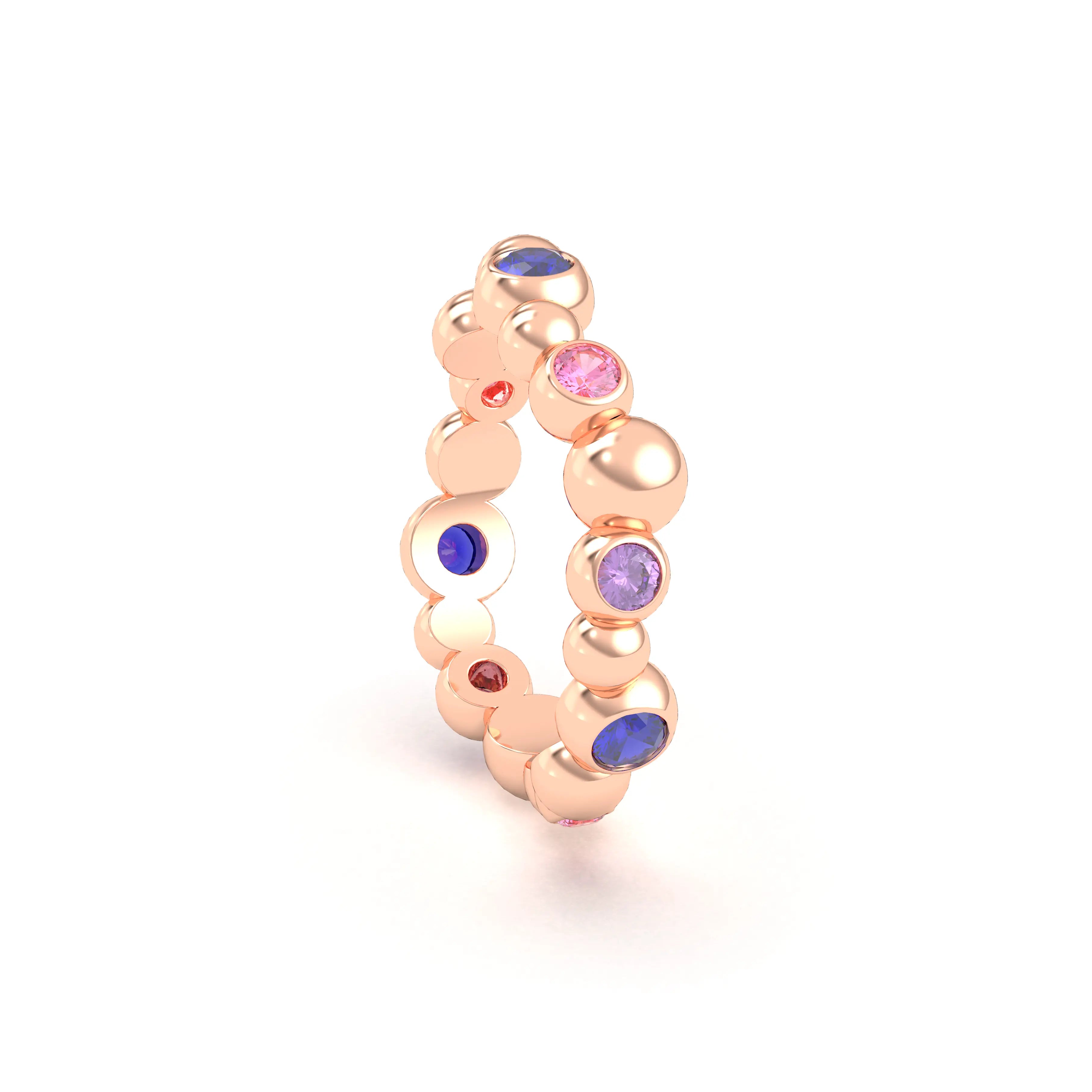 Bague Volga or rose 18 carats | Pierres précieuses et fines personnalisables