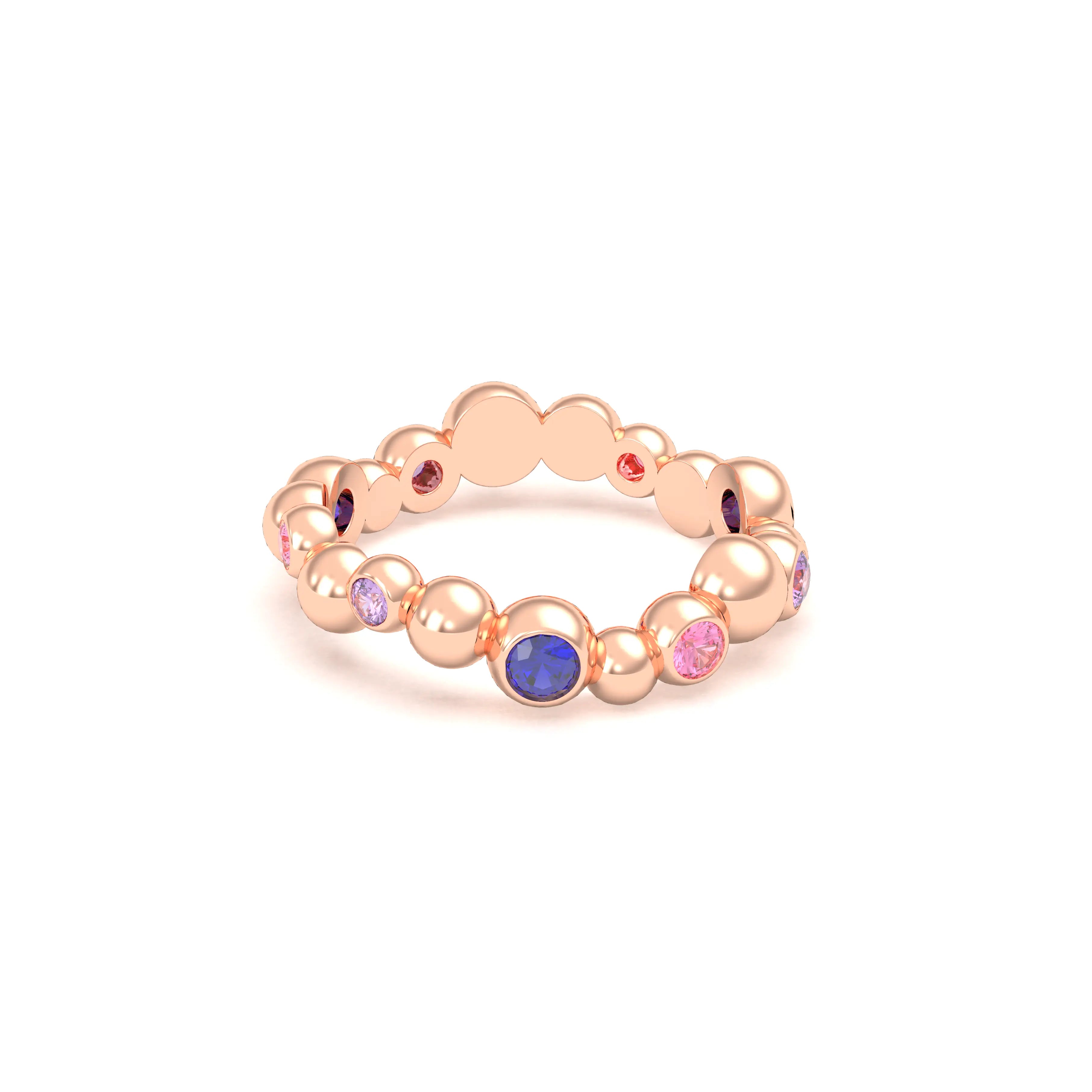 Bague Volga or rose 18 carats | Pierres précieuses et fines personnalisables