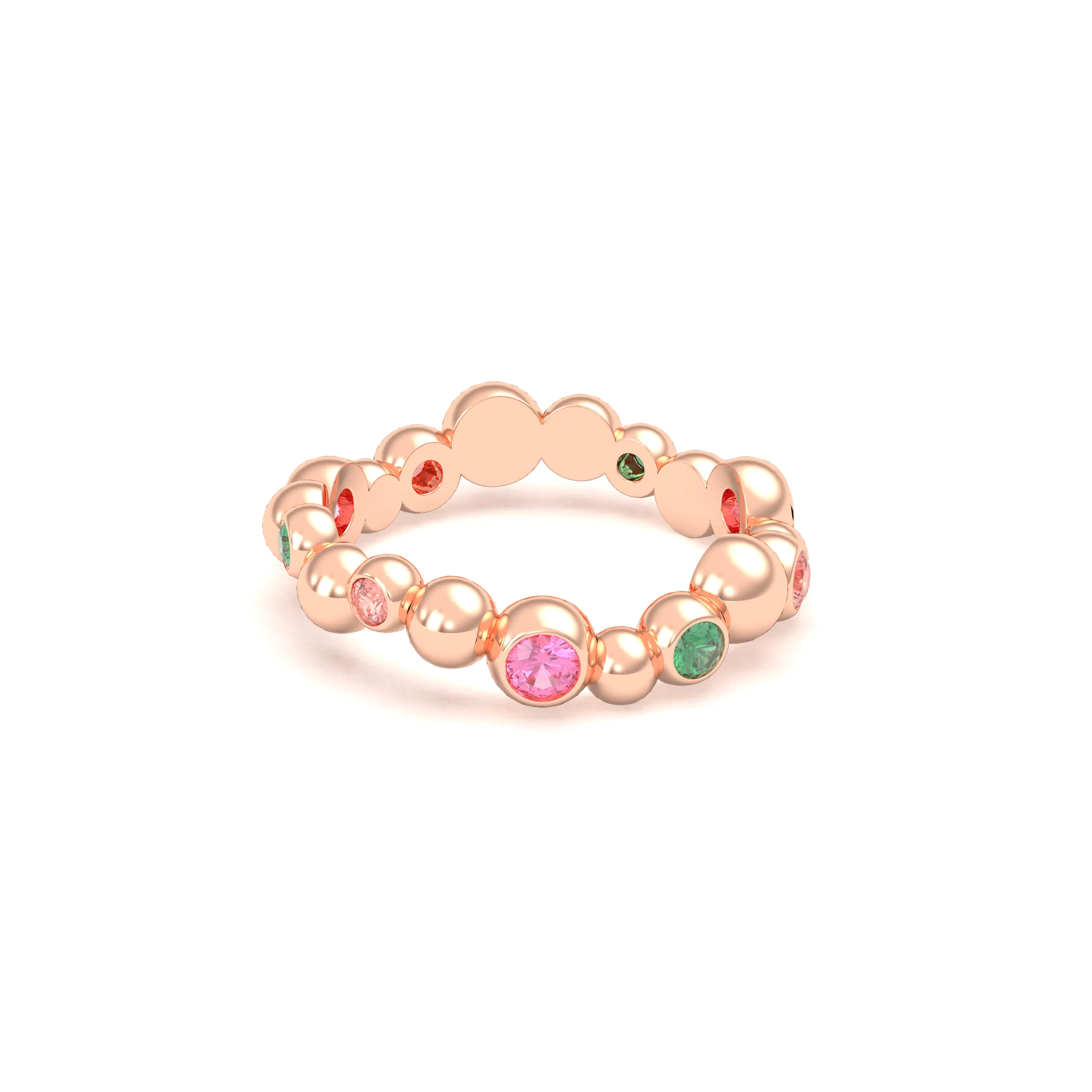 Bague Volga or rose 18 carats | Pierres précieuses et fines personnalisables