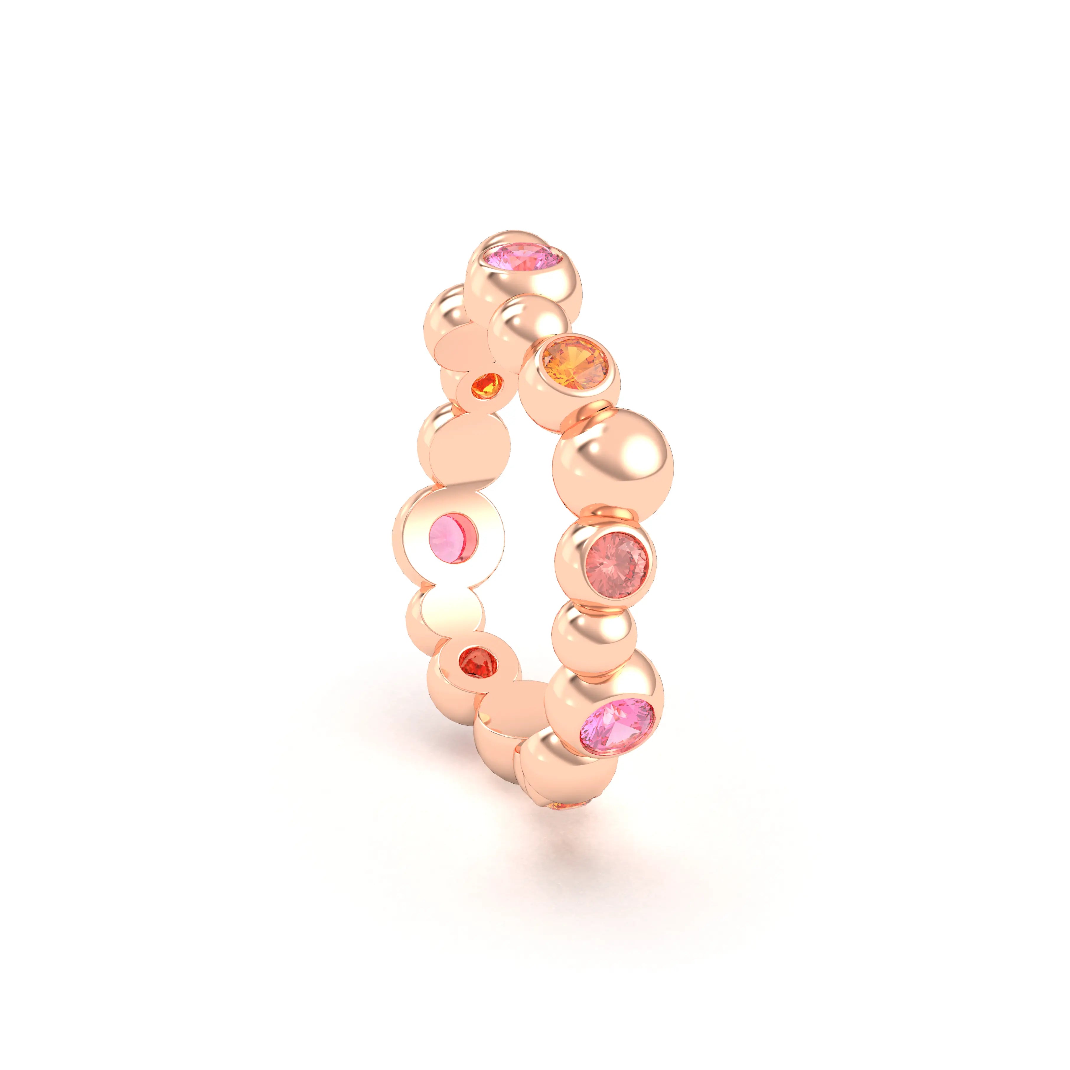 Bague Volga or rose 18 carats | Pierres précieuses et fines personnalisables