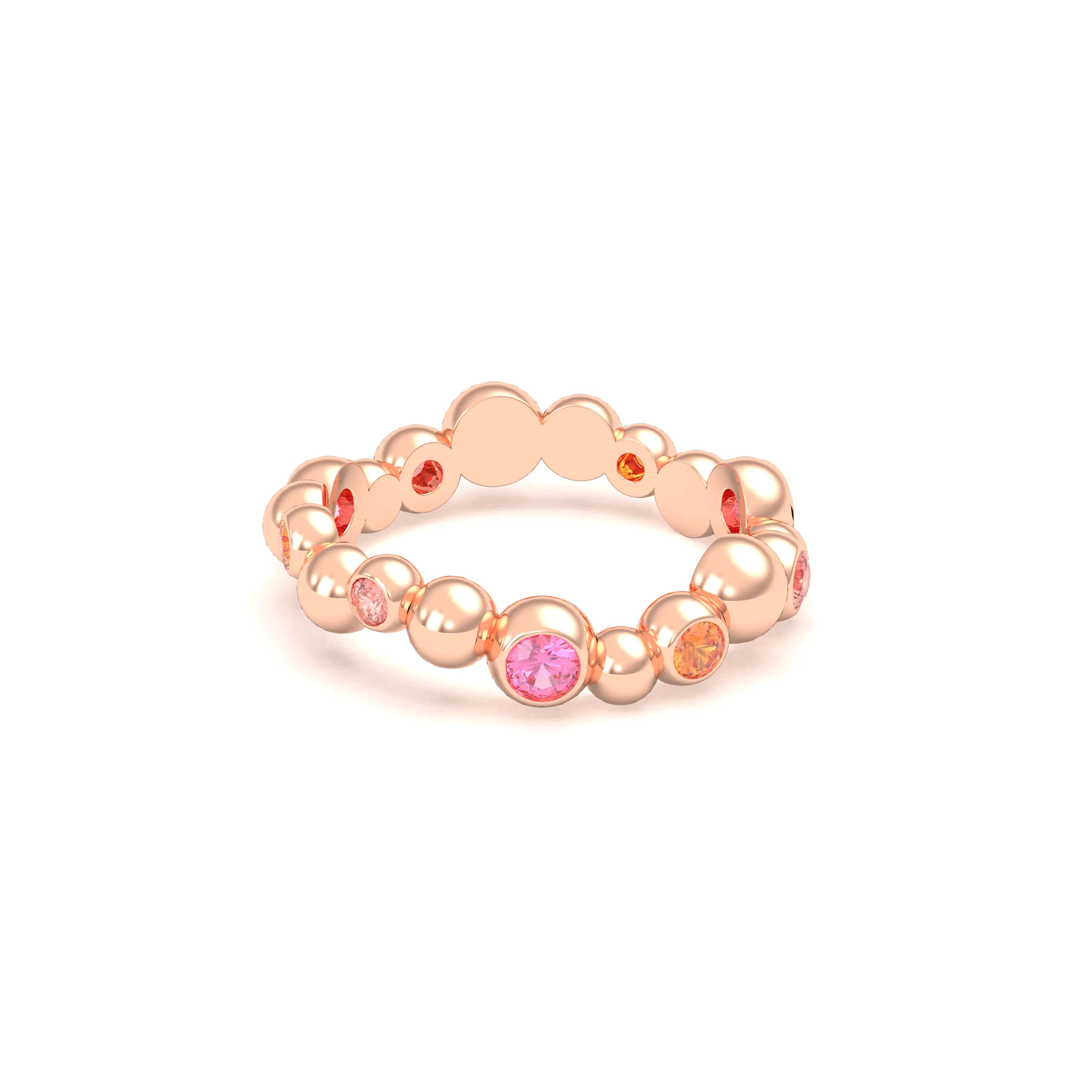 Bague Volga or rose 18 carats | Pierres précieuses et fines personnalisables