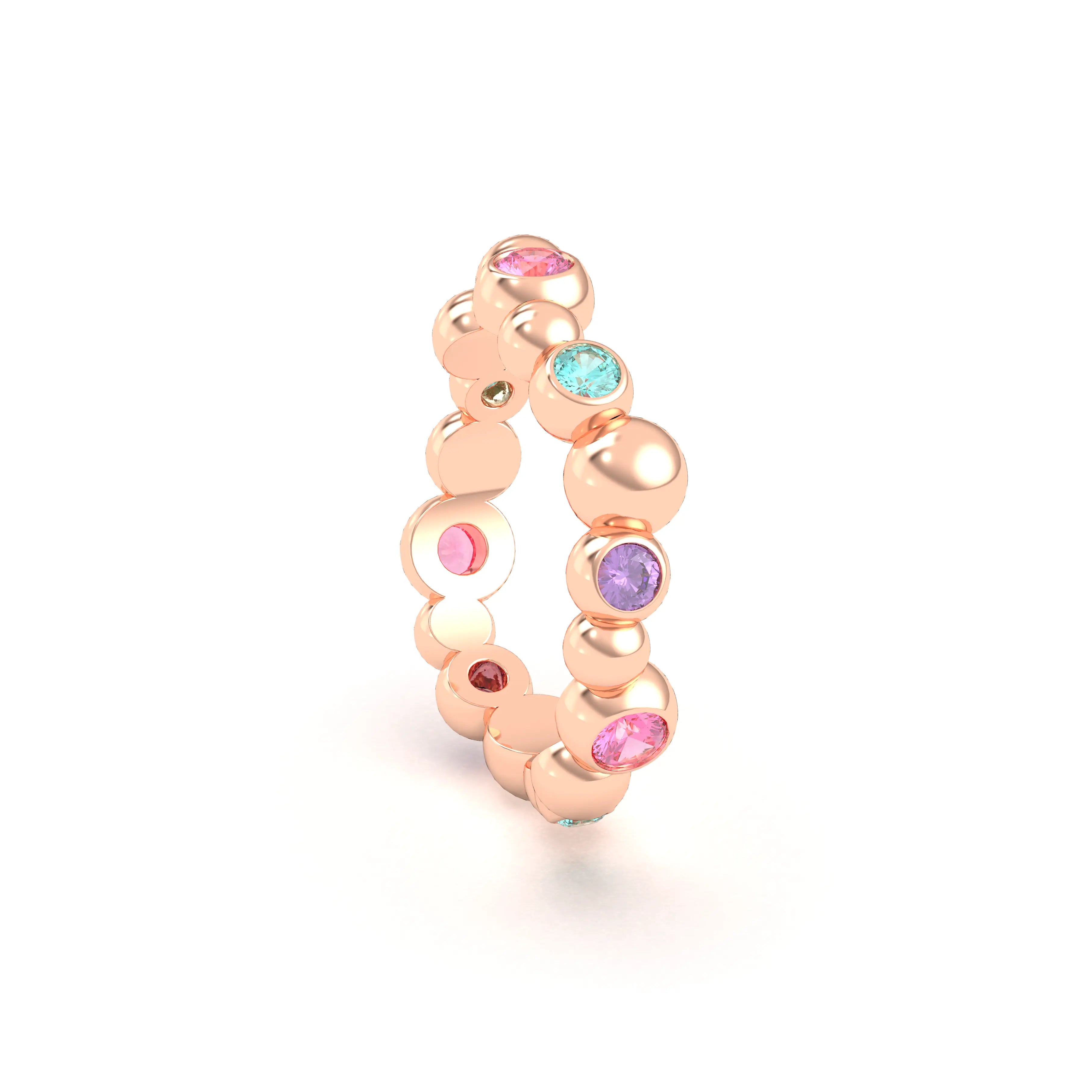Bague Volga or rose 18 carats | Pierres précieuses et fines personnalisables