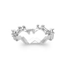 Bague zigzag sertie de zircons baguettes en argent 925