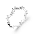 Bague zigzag sertie de zircons baguettes en argent 925