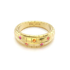 Bague brick femme en or jaune avec saphir peche saphirs roses grenats mandarins