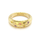 Bague brick femme en or jaune avec saphir peche saphir violet saphirs jaunes