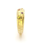 Bague brick femme en or jaune avec saphir peche saphir violet saphirs jaunes