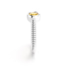 Bague bysance femme en or blanc avec  pierre semi-précieuse citrine  ovale
