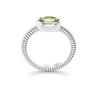 Bague bysance femme en or blanc avec  pierre semi-précieuse péridot  ovale