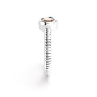 Bague bysance femme en or blanc avec  pierre semi-précieuse quartz fume  ovale