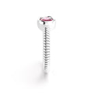 Bague bysance femme en or blanc avec  pierre semi-précieuse rhodolite ovale