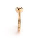 Bague bysance femme en or rose avec  pierre semi-précieuse quartz fume ovale